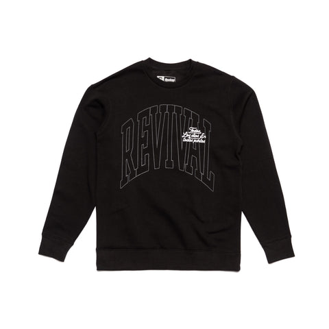 Sweater - Alma Mater Crewneck ( Washed Black )
