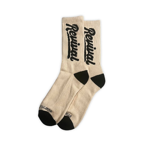 Medias -  Script Socks ( Crema )